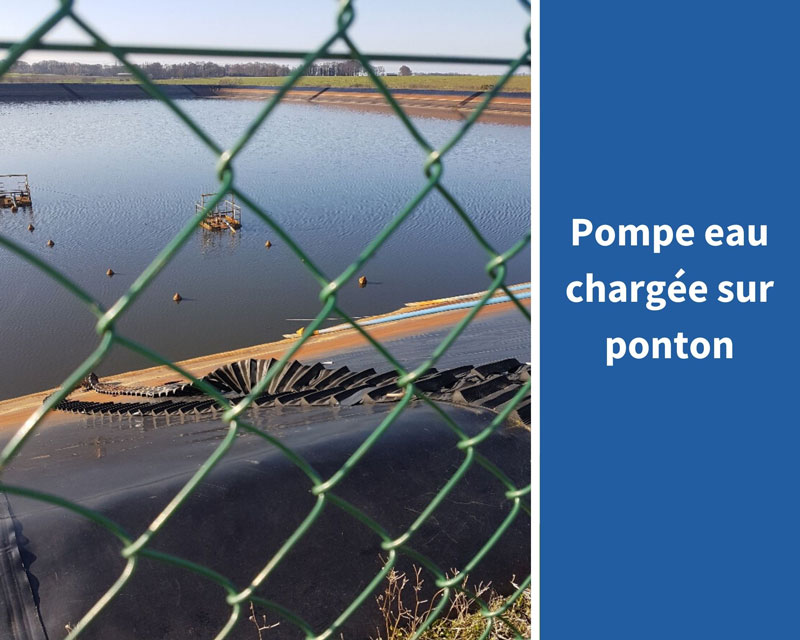 pompe eau chargée sur ponton